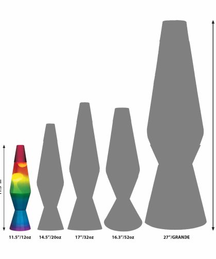 Alternative view of 11.5″ LAVA Lamp Rainbow – White/Tricolor