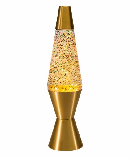 14.5″ LAVA Lamp Rainbow Glitter – Clear/Gold